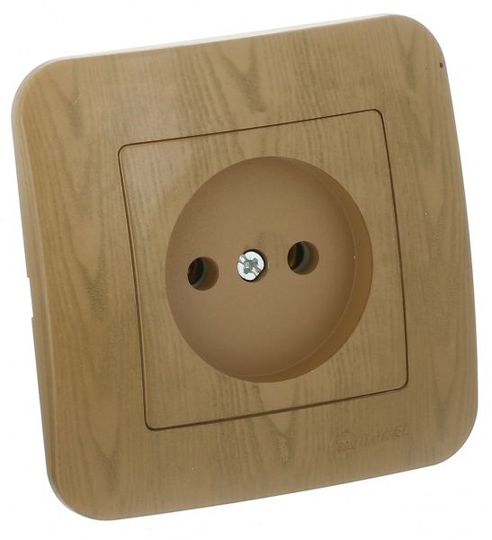 Розетка без заземлення Makel Lillium Natural без кришки дуб