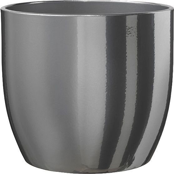 Вазон керамічний Soendgen Basel Glamour круглий срібний (0069-0014-1874) 