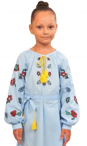 Платье Эдельвика 128 голубой 167-19/00 