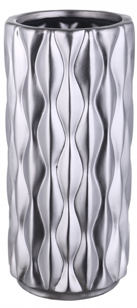 Ваза Knit 10,5х10,5х22,5 см металлик