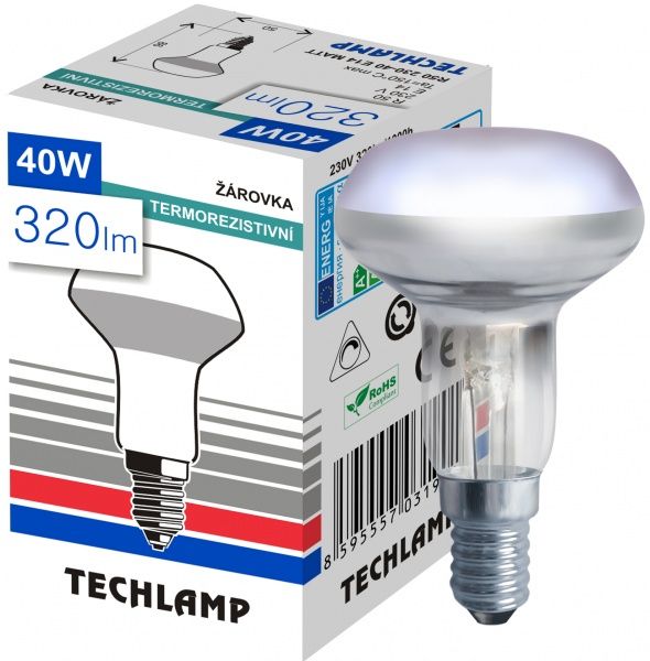 Лампа розжарювання Techlamp R50 40 Вт E14 230 В прозора 