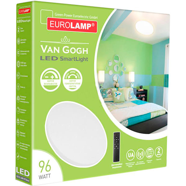 Світильник світлодіодний Eurolamp Smart Light Van Gogh із пультом ДК 96 Вт білий 3000-6500 К 