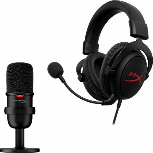 Гарнітура ігрова HyperX Streamer Starter Pack + мікрофон HyperX Solocast black (HBNDL0001) 