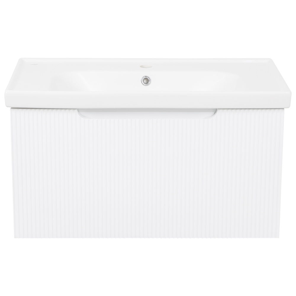 Тумба подвесная Aqua Rodos МОДЭНА с умывальником Framе 80 см WHITE-MATT