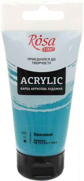 Фарба акрилова Бірюзова 75 мл Rosa Start