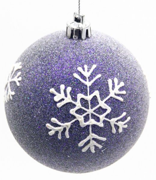 Куля Сніжинка d80 фіолетовий/білий