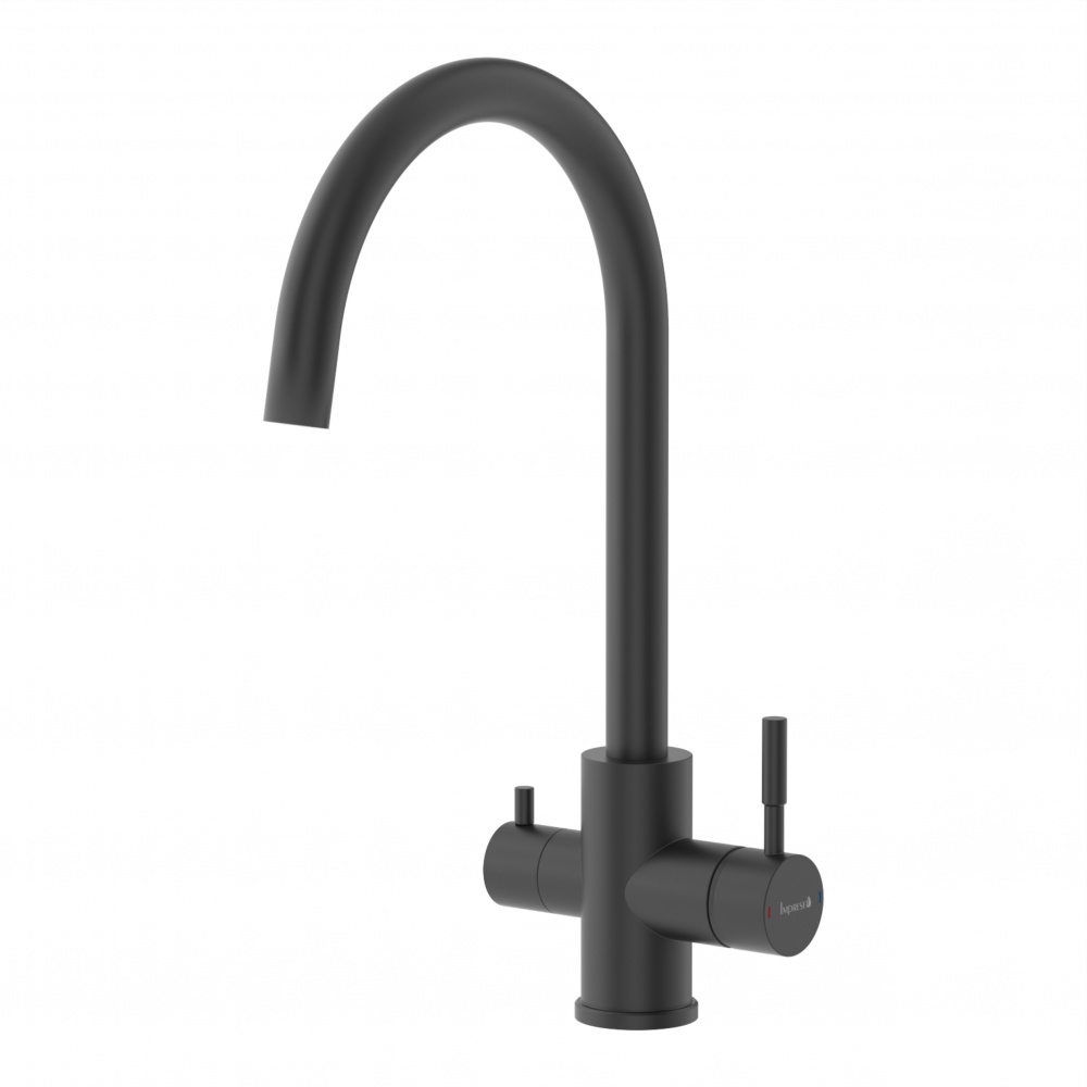 Смеситель для кухни Imprese ARGO-S f03409016FB, с подключением питьевой воды, чорный матовый