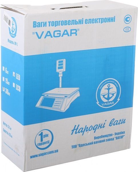 Ваги торговельні VAGAR VP-L 30-LED 30 кг 