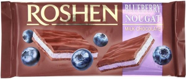 Шоколад Roshen молочный с черничной нугой 90г