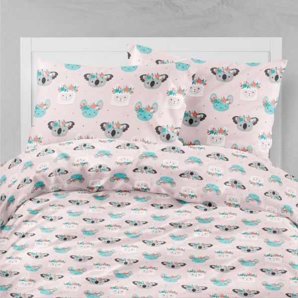 Комплект постельного белья Luna Kids Dona розовый с принтом