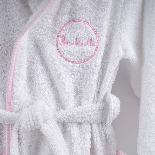 Халат детский для девочки Bambinelli с капюшоном р.122 белый 