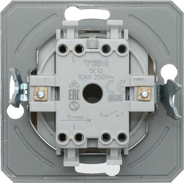 Вимикач одноклавішний TEM Ekonomik без підсвітки 10 А 250В слонова кістка SE10IWXO-U