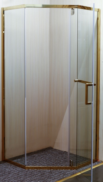 Душевое ограждение ScandiSPA пятиугольное GERD 90x90x200 titanium gold