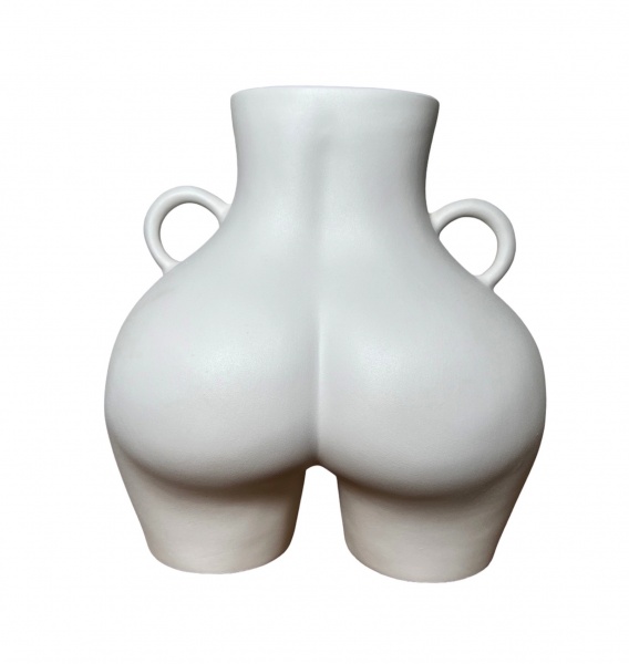 Ваза керамічна Nana ceramics Кім 25 см білий муар 