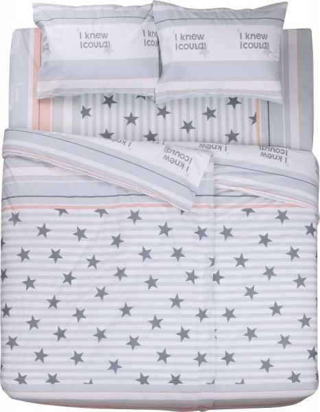 Комплект постельного белья Starlight семейный голубой с бежевым UP! (Underprice) 