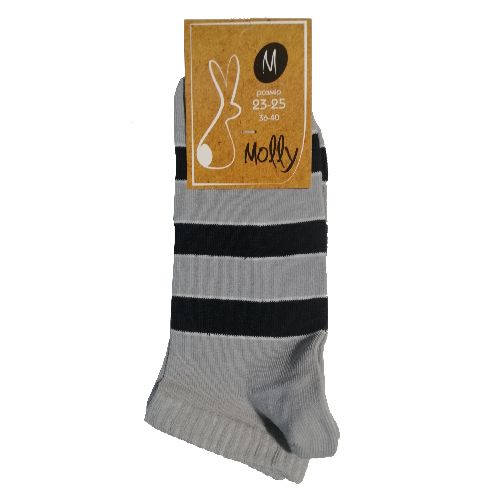 Носки Молли В темно-синюю полоску р. 23-25 серый 1 пар 