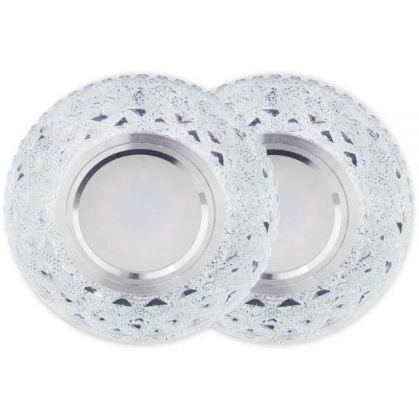 Світильник точковий CL7086 MR16 з led-підсвіткою 2 шт./уп. GU5.3 4000 К прозорий 