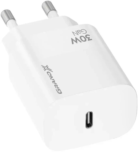 Зарядний пристрій Grand-X CH-390W 30W Type-C Quick Charge QС3.0 White (CH-390W)