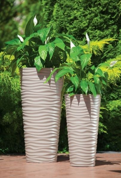 Горшок пластиковый Form Plastic Сахара Слим-30 круглый 25л бежевый (2723-051) 