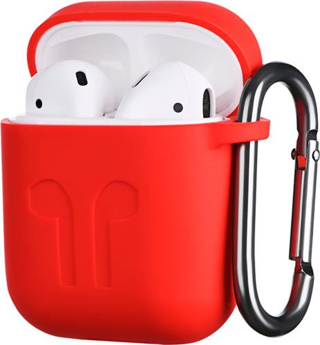 Чохол для навушників 2E для Apple AirPods Pure Color Silicone Imprint (1.5mm) red (2E-AIR-PODS-IBSI-1.5-RRD) 