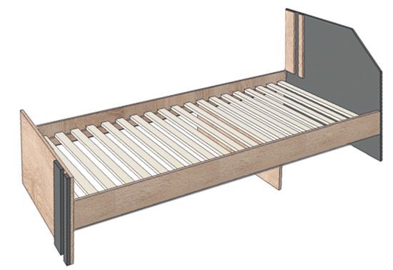 Кровать МФ МОДЕРН Элемент Филла 90x200 см дуб сонома/антрацит 