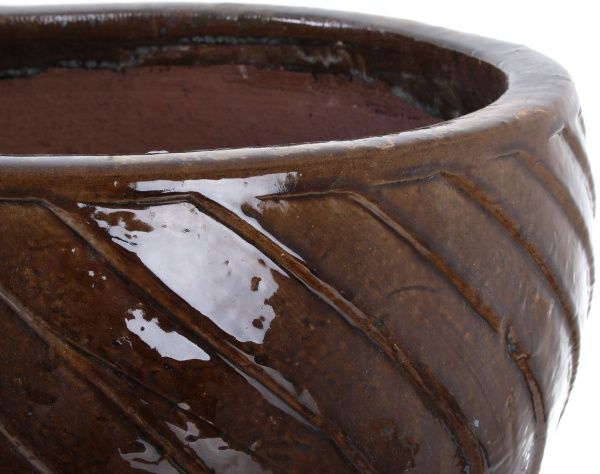 Кашпо Viet Thanh Ceramic завиток 50х36 см VT.10944-1 круглый коричневый 