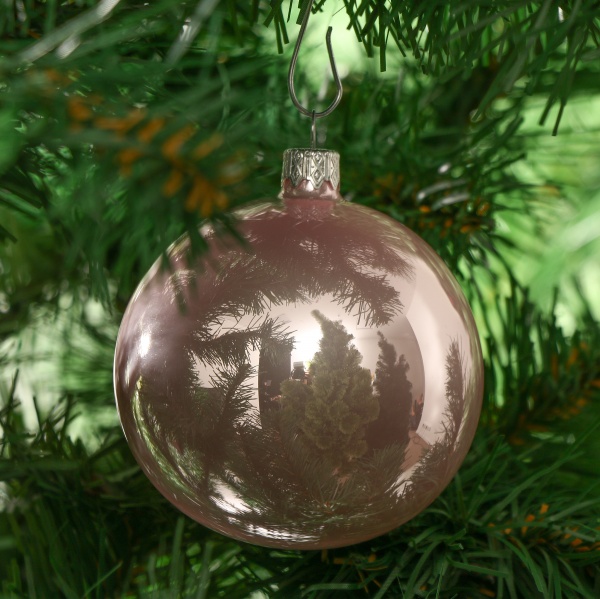 Куля скляна d100 однотонна 100 мм світло-рожевий