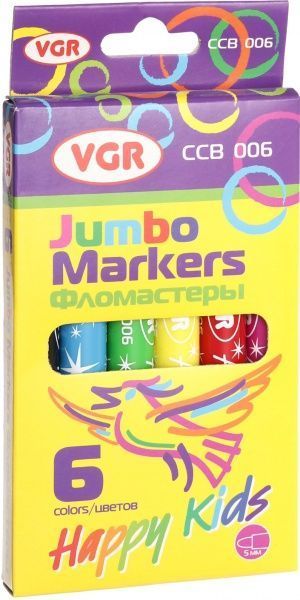 Фломастери Jumbo 6 шт. CCB-006 VGR
