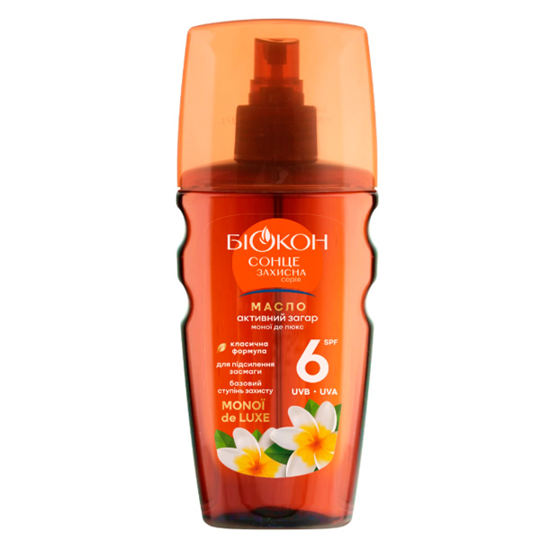 Олія для засмаги БІОКОН «Активна засмага» SPF-6 MONOИ DE LUXE 160 мл 195 г
