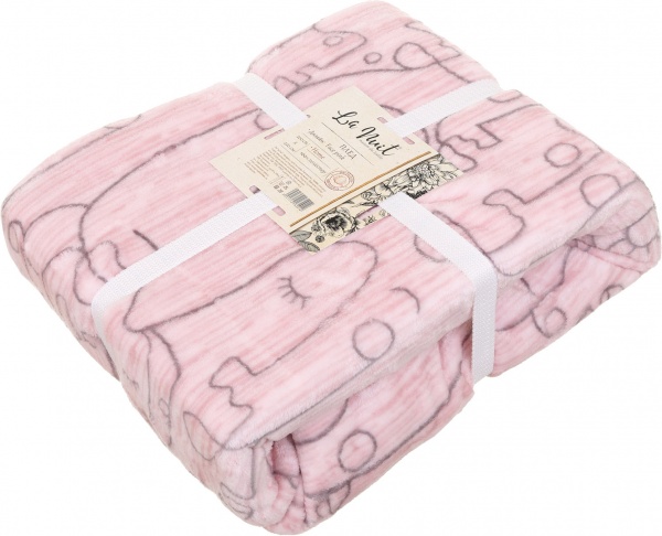 Плед Frannel Face pink 200x220 см різнокольоровий La Nuit 