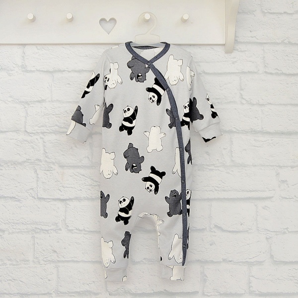 Человечек унисекс Blanka Медвежонок р.74 серый 110004 