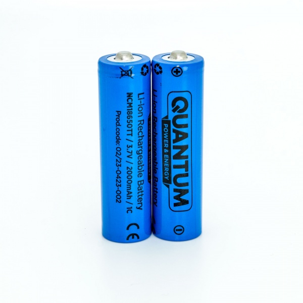 Аккумулятор Quantum с клеммным выступом NCM 18650 2 шт. (NCM18650TT/2000-PB2)