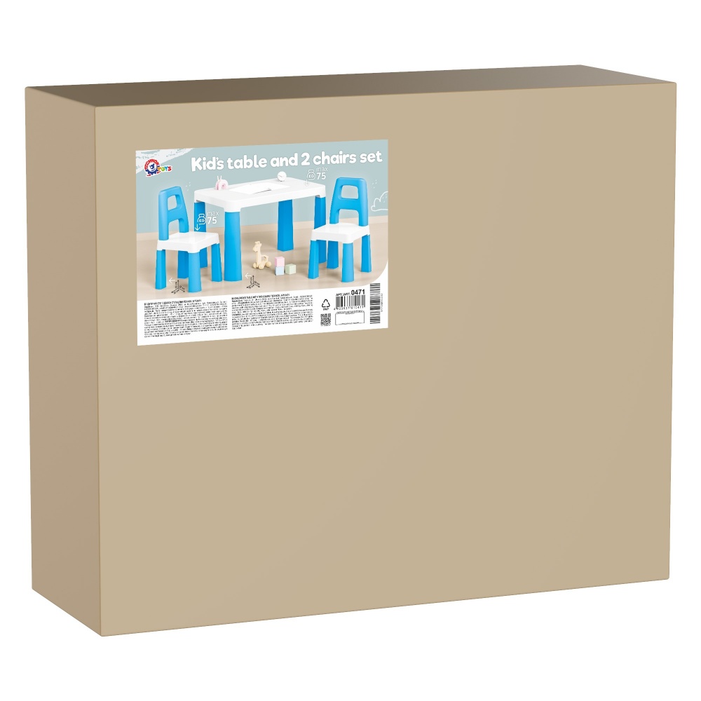 Набор ТехноК Детский стол с двумя стульями 0471 белый/голубой