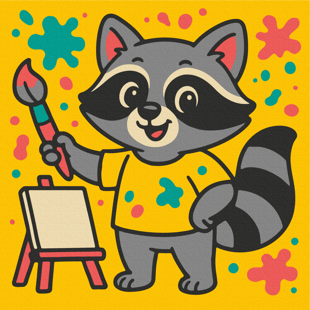 Картина за номерами Єнот-художник 20х20 см Brushme