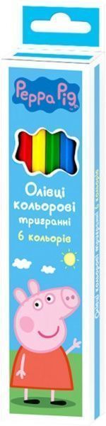 Олівці кольорові Свинка Пепа 6 шт. Перо