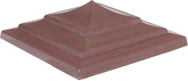 Кришка на стовп Пагода з покриттям 400x400x140 мм бордовий Вілєс 