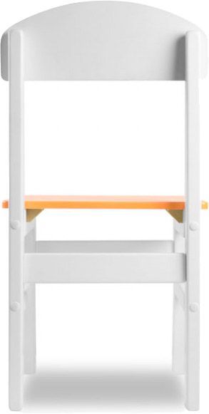 Стільчик для дітей Yuliana Woody білий з помаранчевим сидінням 12003211
