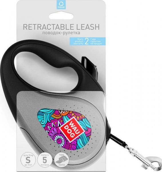 Поводок-рулетка WAUDOG с рисунком Лето S до 15 кг 5 м