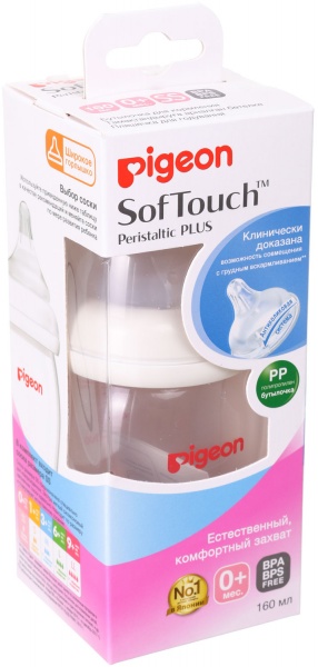 Бутылочка Pigeon SofTouch Peristaltic Plus 160 мл PP