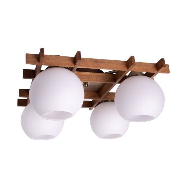 Люстра потолочная Altalusse 4x40 Вт E27 античная бронза/орех INL-3089C-04 