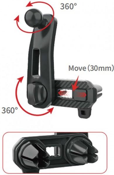 Автотримач для телефона магнітний ColorWay Air Vent-3 CW-CHM07-GR сірий