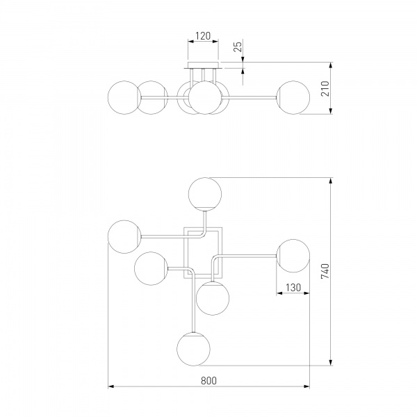 Люстра стельова Strotskis Evita 6x40 Вт E14 хром 30140/6 (хром) 