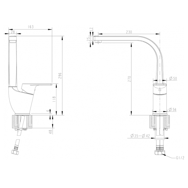 Змішувач для кухні Bravat Line F75299C-2