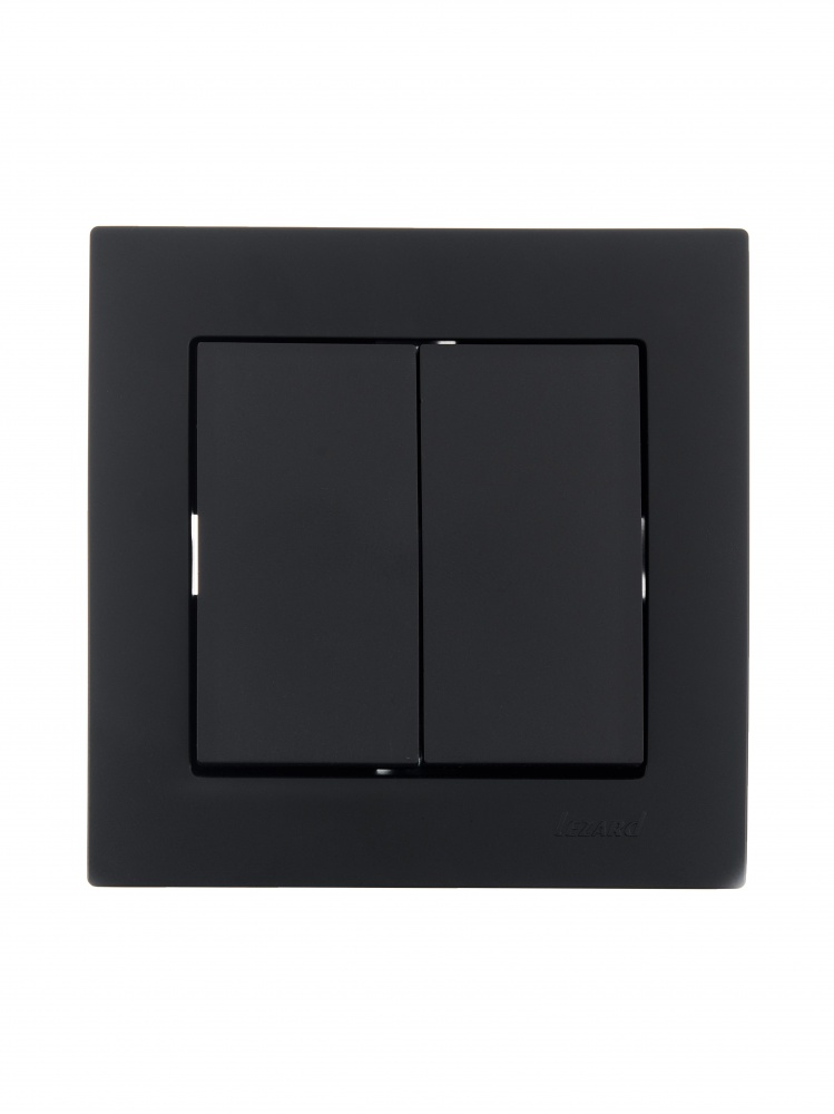 Выключатель двухклавишный Lezard Vesna без подсветки антрацит 742-4288-101
