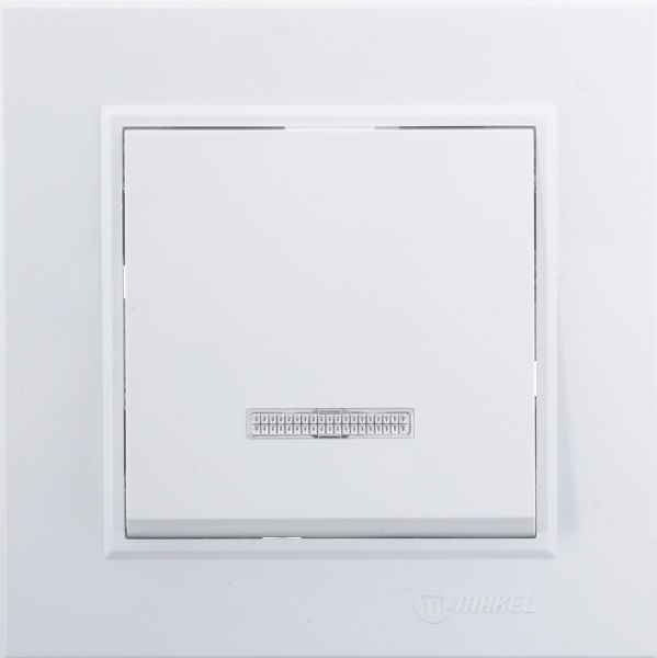 Вимикач одноклавішний Makel Karea з підсвіткою 10 А 220В білий