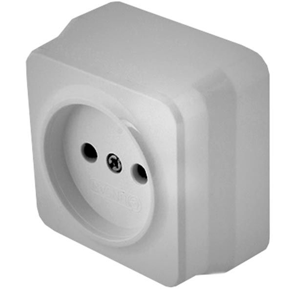 Розетка Gunsan Misya без заземлення срібло