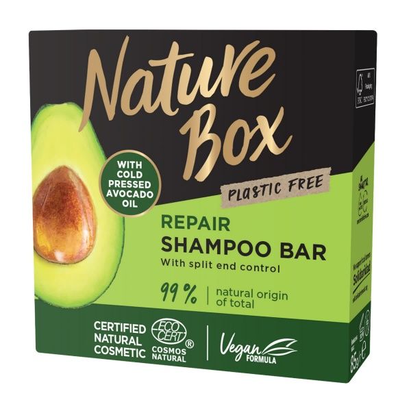 Шампунь Nature Box твердый Авокадо для ослабленных и тусклых волос Cosmos NAT 85 г