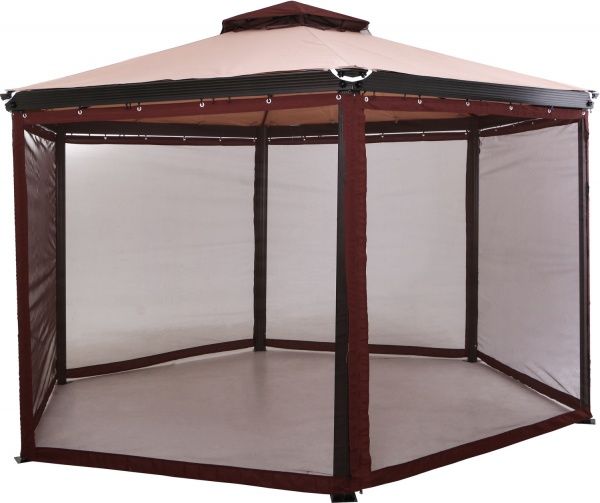 Павільйон садовий Indigo з москітною сіткою бежевий 4,4х2,7 м DU142