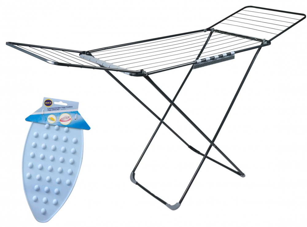 Сушарка для білизни AlexValex Premium 18м + Підставка під праску 28x15с м силіконова