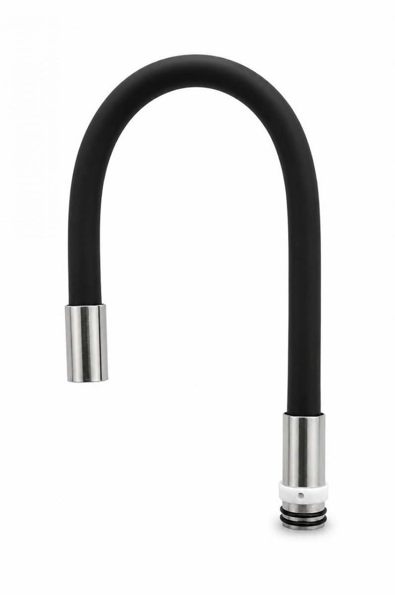 Излив для смесителя Mixxen гибкий силиконовый черный-хром MXSH0873BL — фото 1